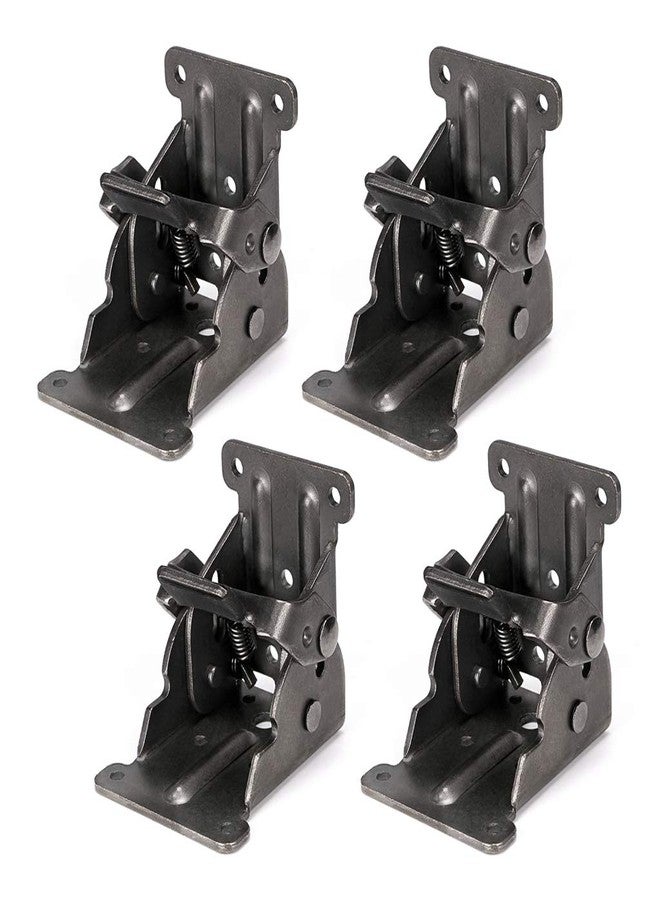 Skelang Foldable Bracket, Self-Lock Hinge Hardware with Screws Lock Extension Support for Table Leg, Bed Leg, Workbench, Pack of 4 - Image 1